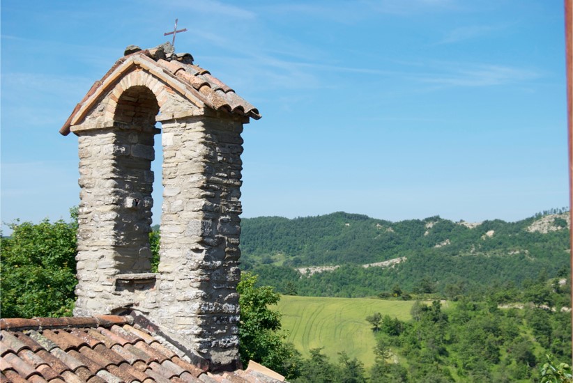 Landscape with the old bell tower.