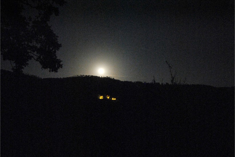 Moon and Casa della Pace lights.